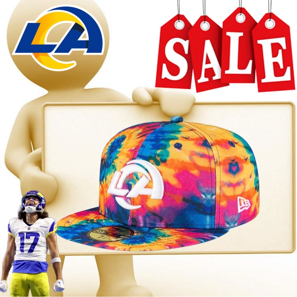 New Era NFL Los Angeles Rams Cap Size 7 3/8 crucial catch RARE!